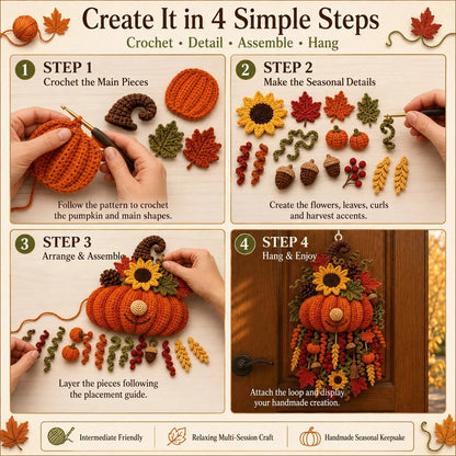 ⏳ Last Day 49% OFF – 🧶 DIY Seasonal 3D Crochet Door Hanger Kit Collection | Coordinated Yarn, Filling, Accessories & Step-by-Step Instructions Included 💕