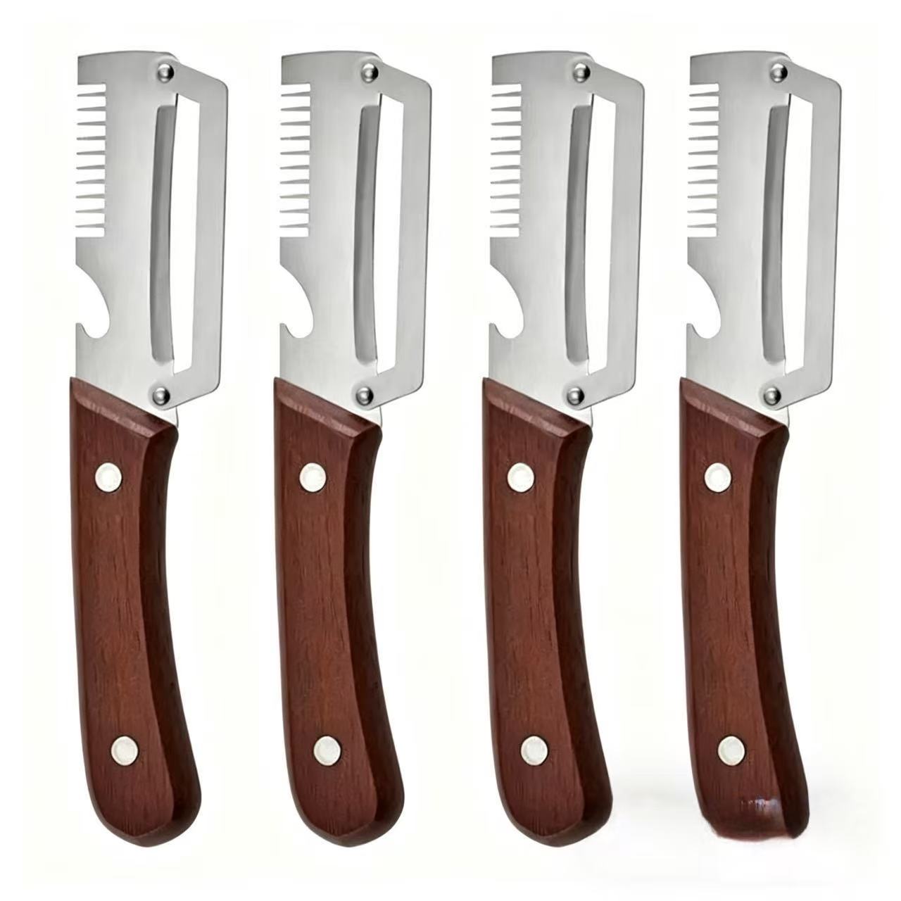 🔥WOVERSSY®Wooden-Handled Stainless Steel Sharp Peeler with Built
