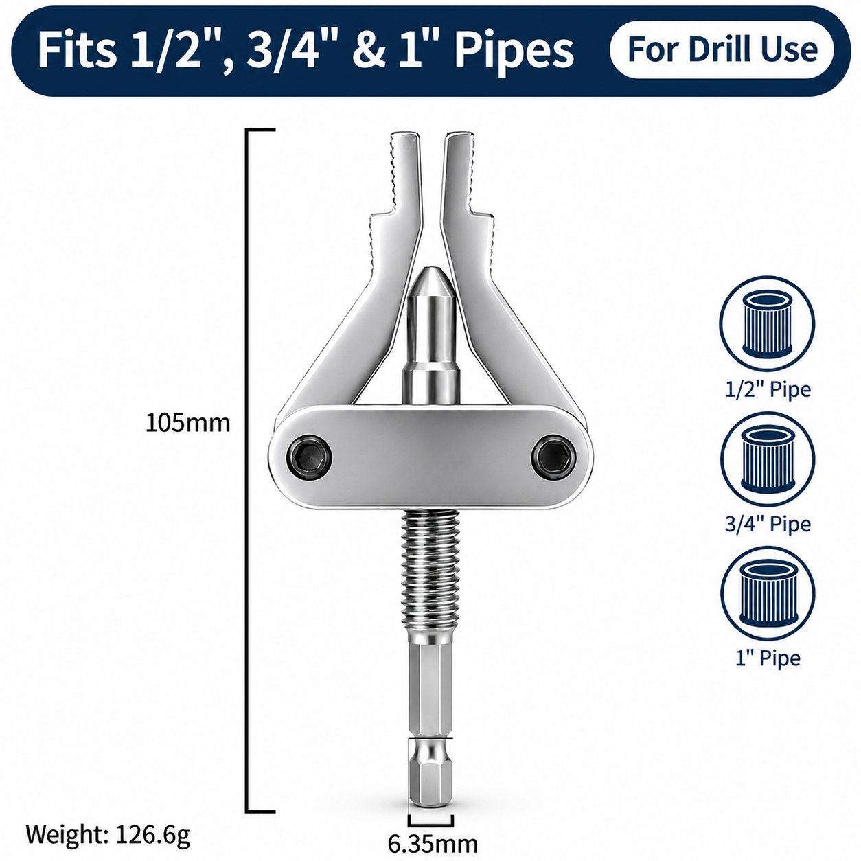 🔥LAST DAY 49% OFF - 🛠️ Broken Pipe Thread Extractor | Fast Drill-Powered Broken Fitting Removal Tool