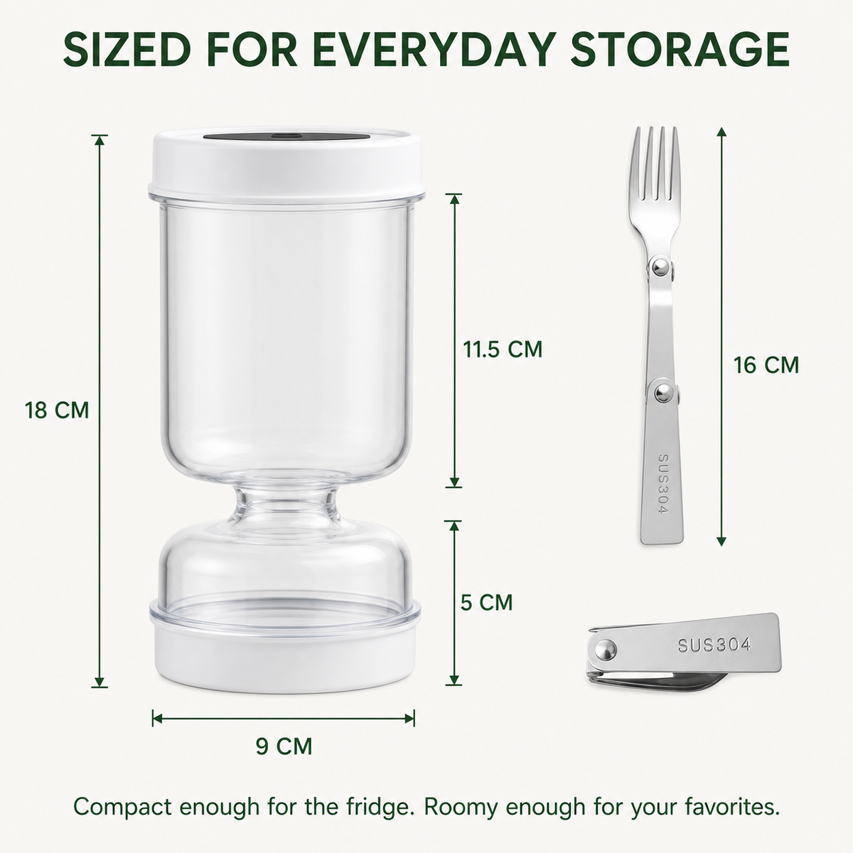 Pickle Jar — — With Strainer Flip and Fork