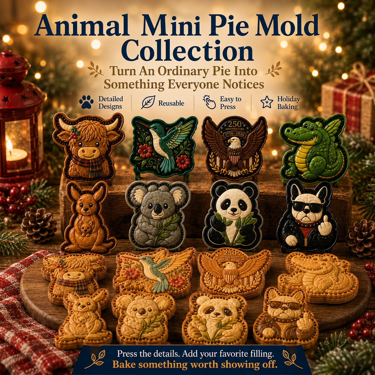 🥧 Animal Mini Pie Mold Collection