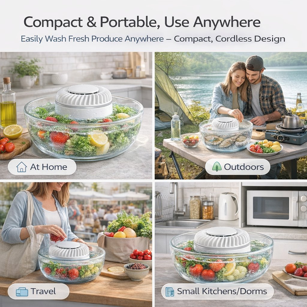 🥬 Fruit & Vegetable Washer – Removes Pesticides & Bacteria, No Chemicals Needed