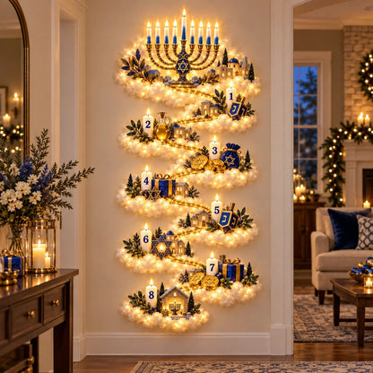 🔥🎁🕎 Hanukkah Festival of Lights Wall Decor Collection – 4 Glowing Designs Celebrating Eight Nights of Light ✨