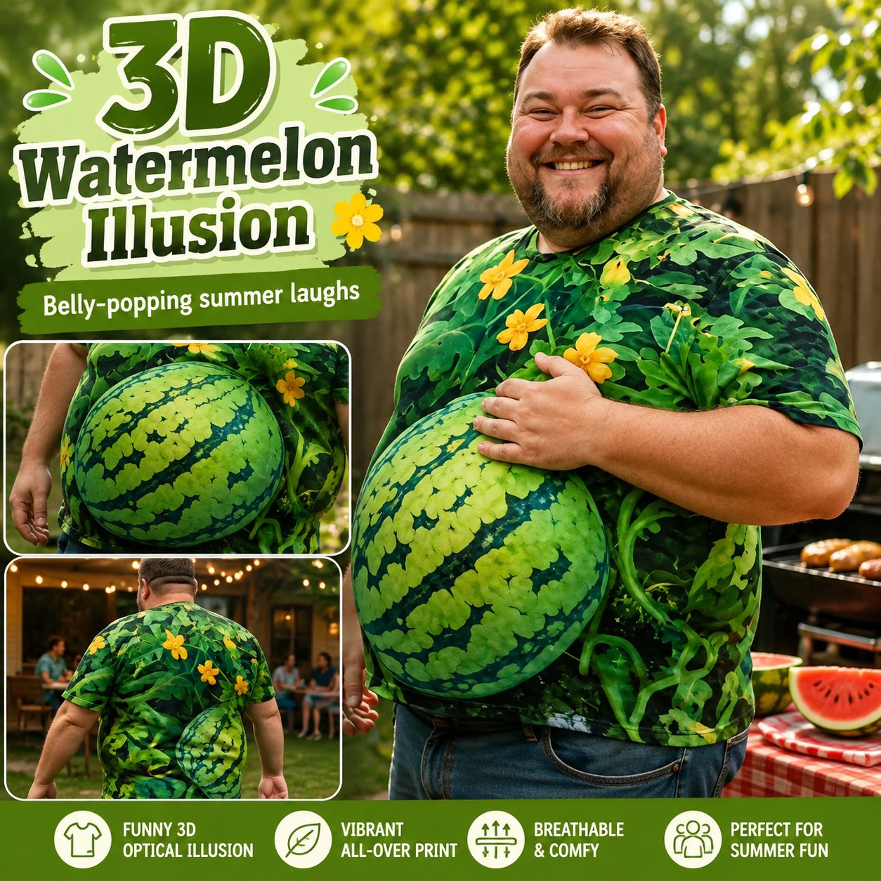🍉 Turn Your Belly Into A Juicy 3D Watermelon Tee