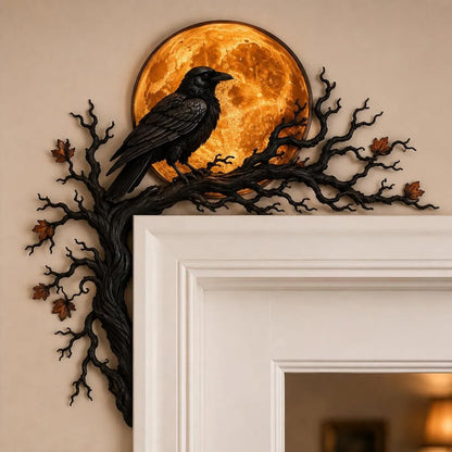🐦‍⬛🌕 Raven Moon Halloween Corner Decor