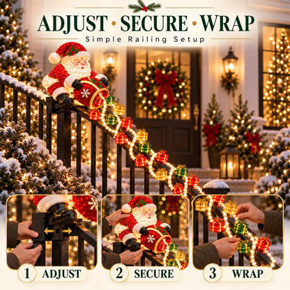 🔥🎅 Santa Magic Gift Cascade Railing Light