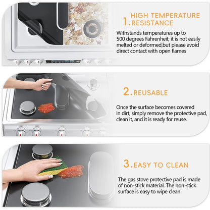 2-Pack Gas Stove Protective Cover - Heat Resistant To Prevent Oil Stains
