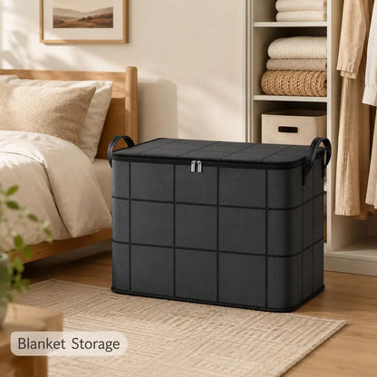 🔥Spacious Moving & Storage Bin Zippered Fabric Organizer