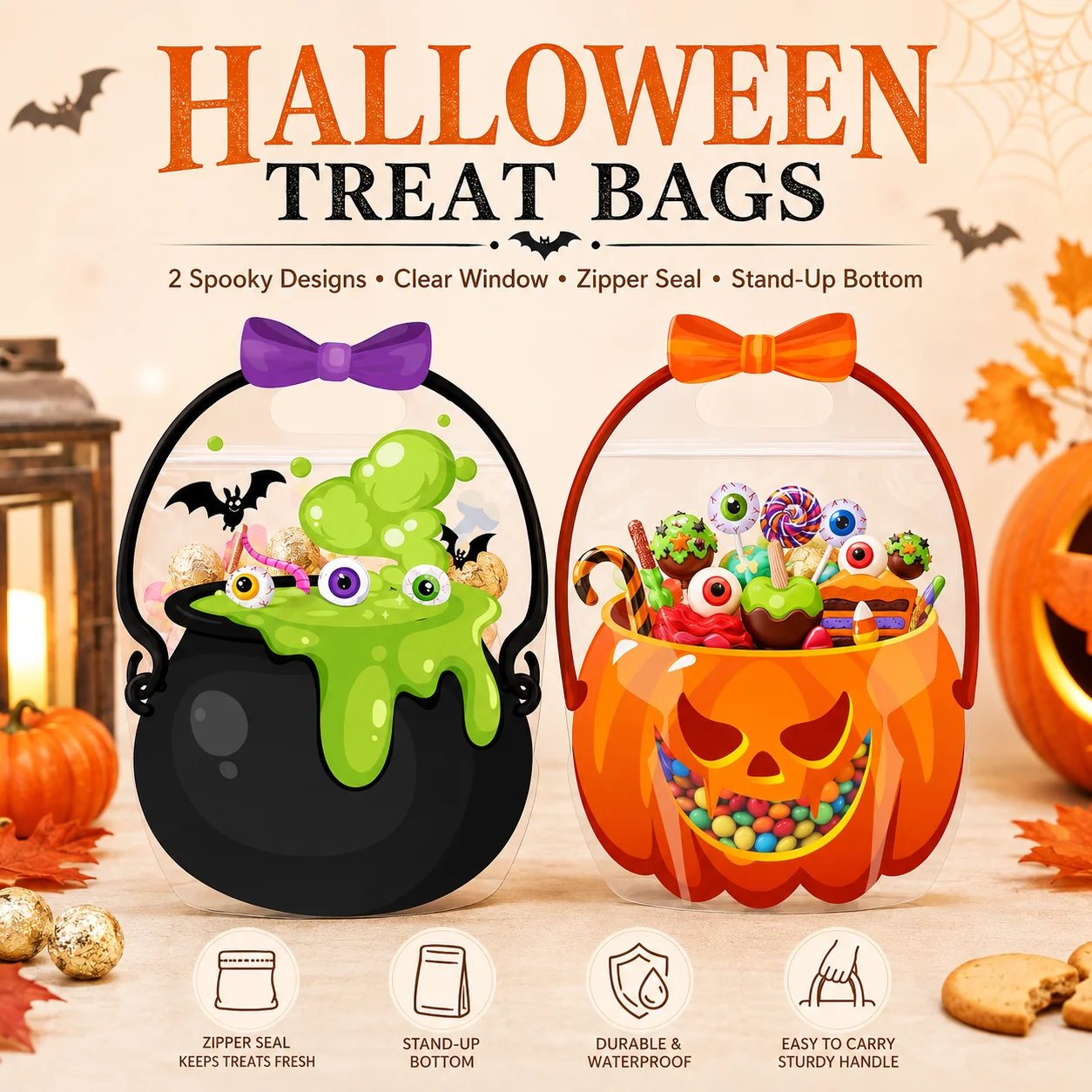 👻 EARLY HALLOWEEN DEAL 49% OFF 🎃 Fun Halloween Treat Bags for Parties & Trick-or-Treat