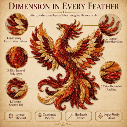 🔥🎁🌙 Beginner-Friendly Mythic Wilds DIY Layered Patchwork Art Kit | Complete Kit with Patterned Fabrics, Sewing Materials & Step-by-Step Guide Included 💕