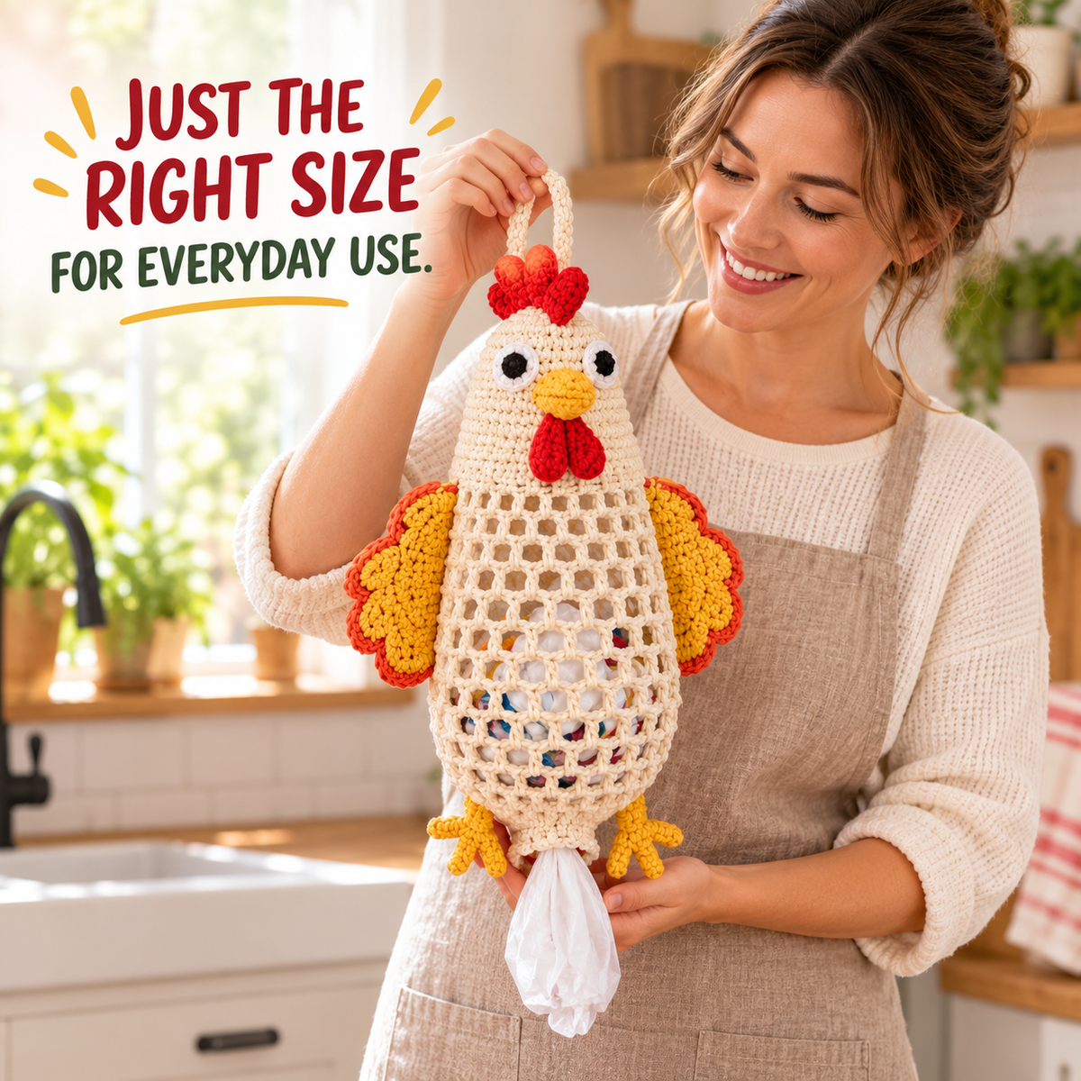 🔥LAST DAY 49% OFF – 🌼 Cottage Harvest Keepers™ — Crochet Animal Bag Holder DIY Kit | 13 Adorable Designs