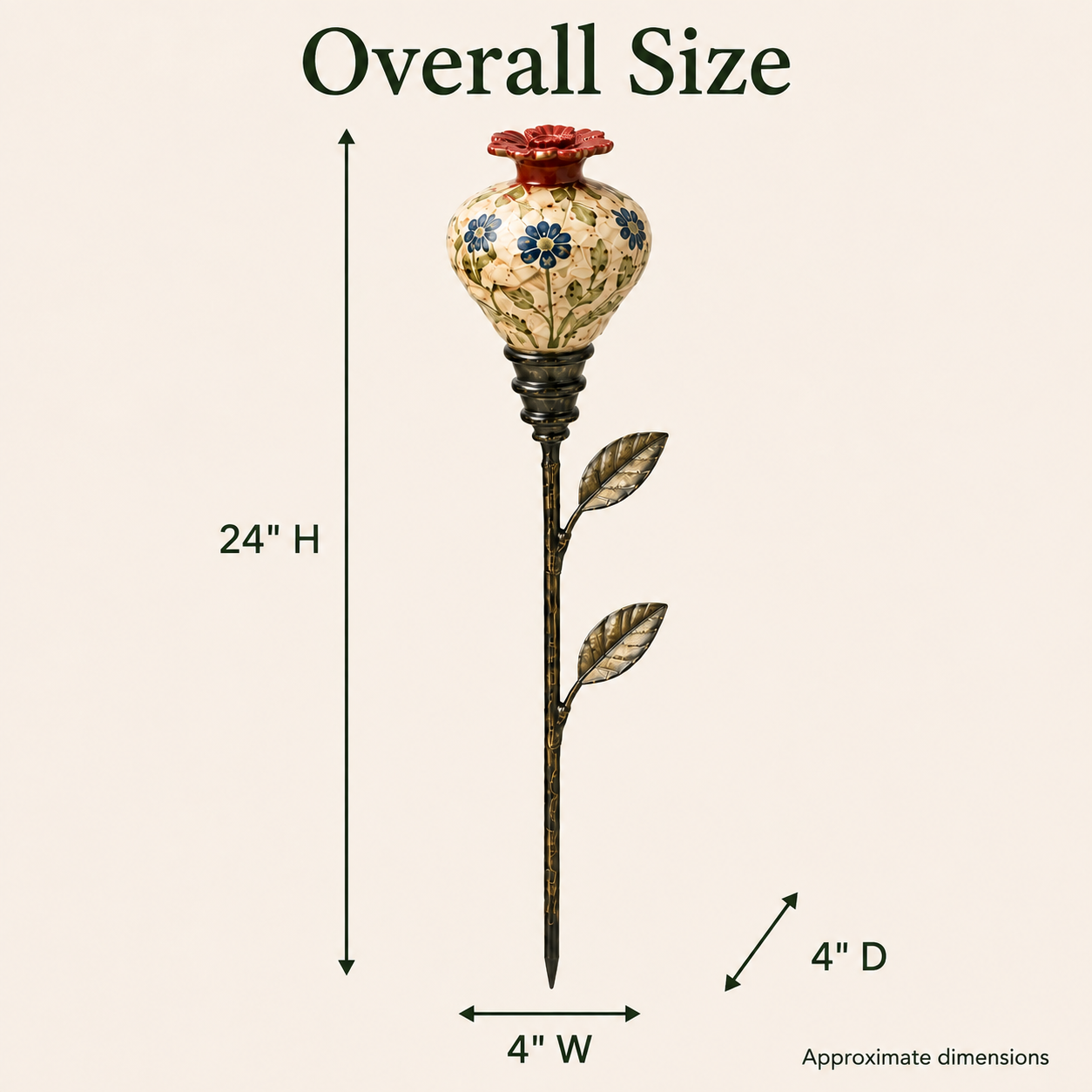 Vintage Hummingbird Feeder 🌺🐦 – Decorative Garden Pole
