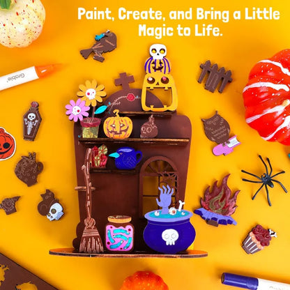 🎨Grabie Wood Painting Craft Kit - Spellbound Shelf Desk Organizer