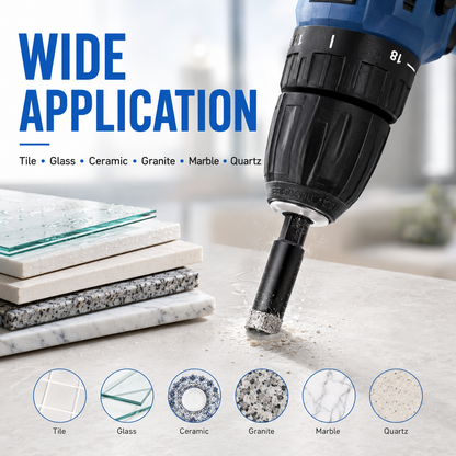 🛠️6 Pcs Diamond Drill Bits Set, 1/4 5/6 3/8 1/2 Inch Brazed Diamond Drill Bits for Precision Drilling in Tile Ceramic Glass Granite Marble Masonry