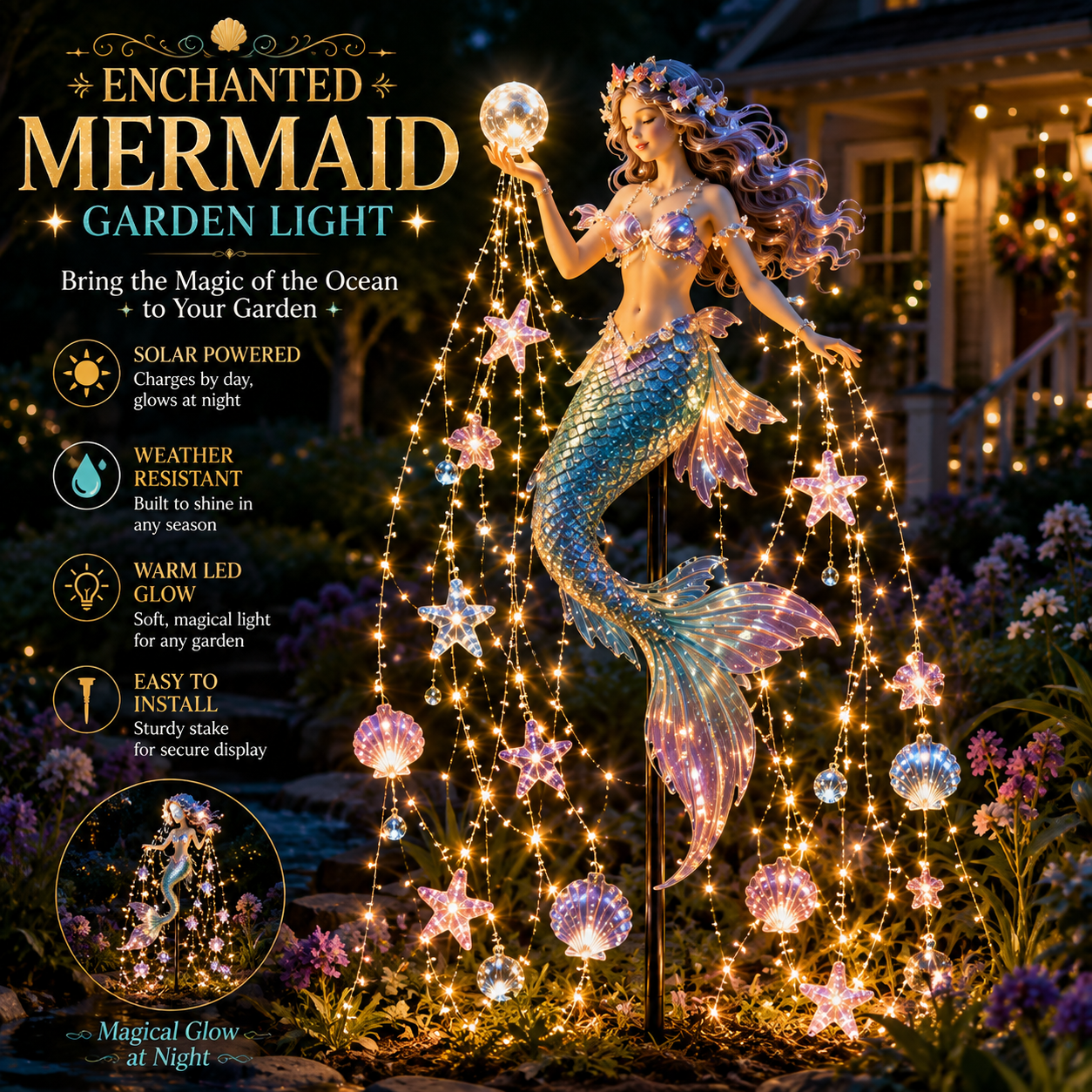 ✨ Enchanted Flower Fairy Solar Garden Light – Magical Glowing Outdoor Christmas Yard Decor 🧚🌸