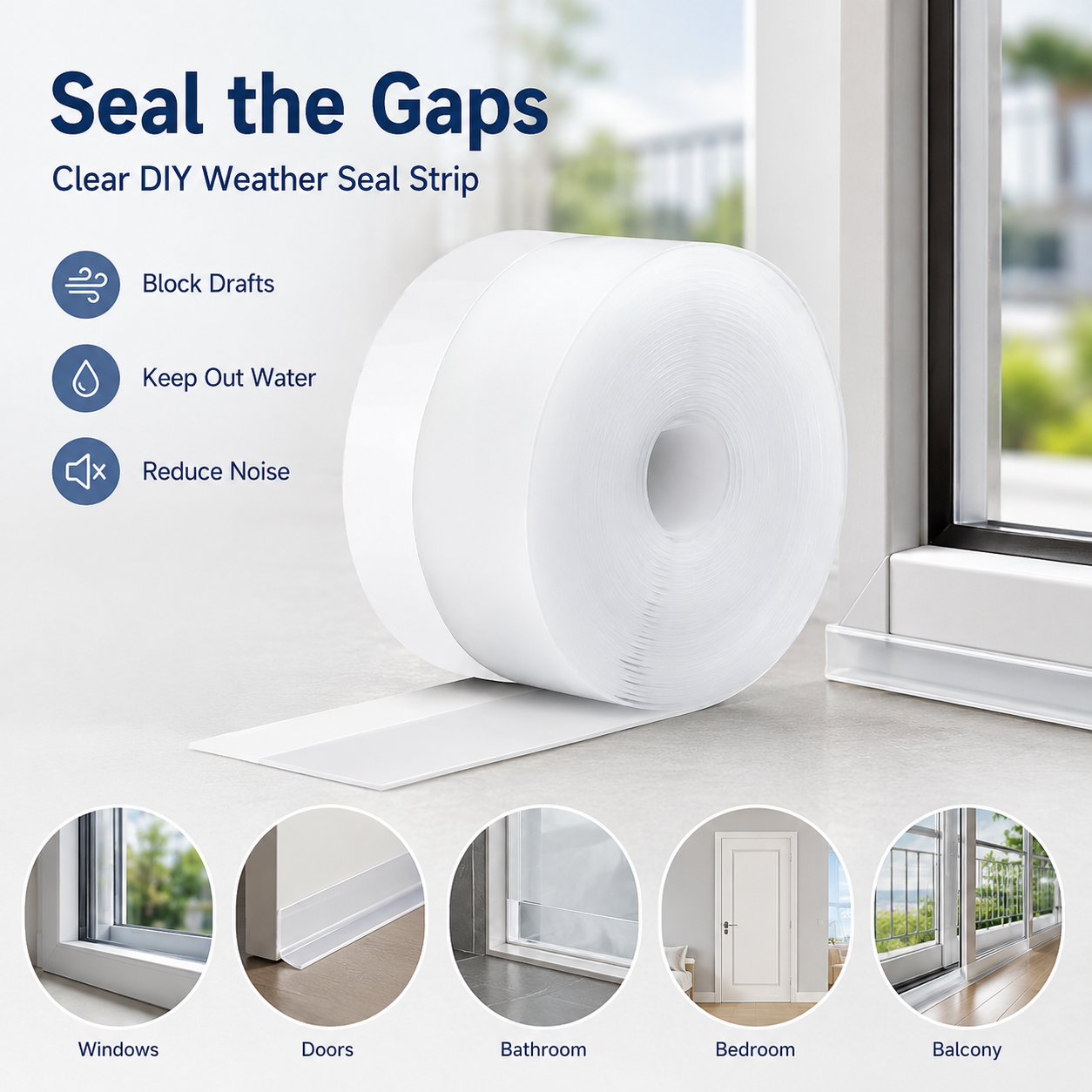 🚪  Weatherproof Door & Window Seal Strip – Stop Drafts, Dust & Water Gaps