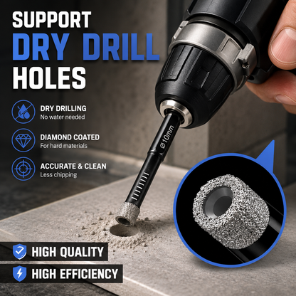 🛠️6 Pcs Diamond Drill Bits Set, 1/4 5/6 3/8 1/2 Inch Brazed Diamond Drill Bits for Precision Drilling in Tile Ceramic Glass Granite Marble Masonry