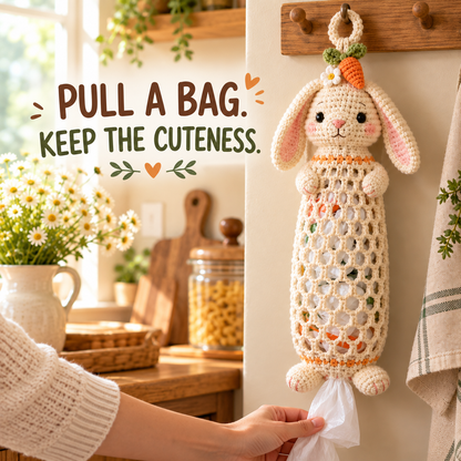 🔥LAST DAY 49% OFF – 🌼 Cottage Harvest Keepers™ — Crochet Animal Bag Holder DIY Kit | 13 Adorable Designs