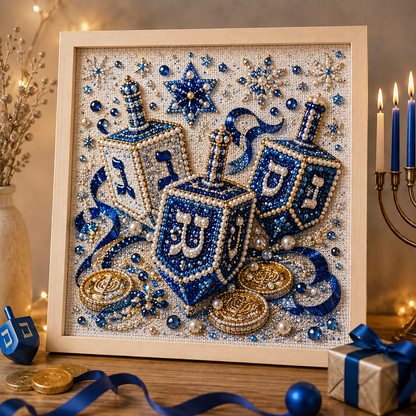 🎁 50% OFF Festival of Lights Sale - DIY Hanukkah Pearl Art Kit ✨