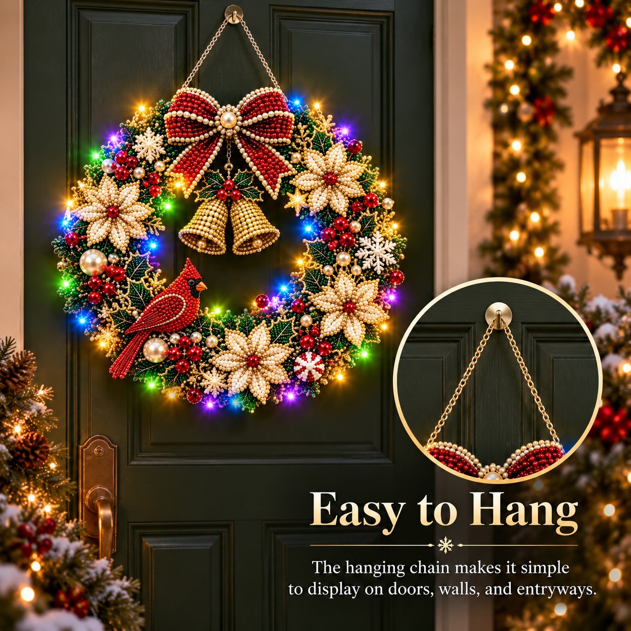 🎄💎 Sparkle & Glow Christmas Craft Art – LED Beaded Holiday Display Kit