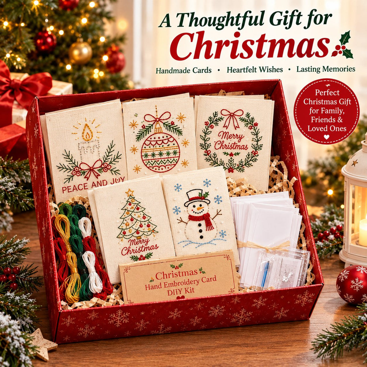 Christmas hand embroidery card DIY kit