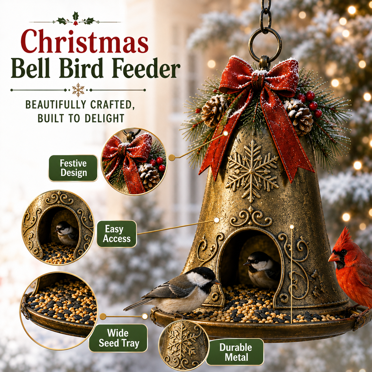 🎄 Christmas Bird Feeder Collection™ – Festive Hanging Garden Feeders for Wild Birds