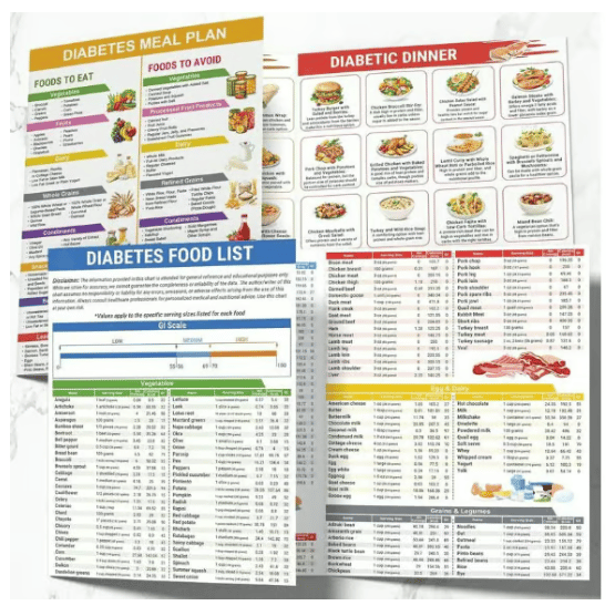 🎁 3 Count Diabetes Food List & Meal Planner
