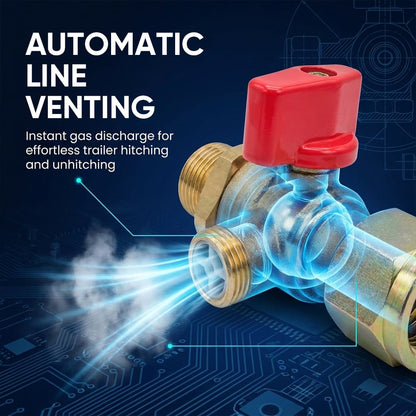 Heavy-Duty Self-Venting Brass Air Cut-Off Valve (M18 x 1.5 Threads, One-Way Exhaust)