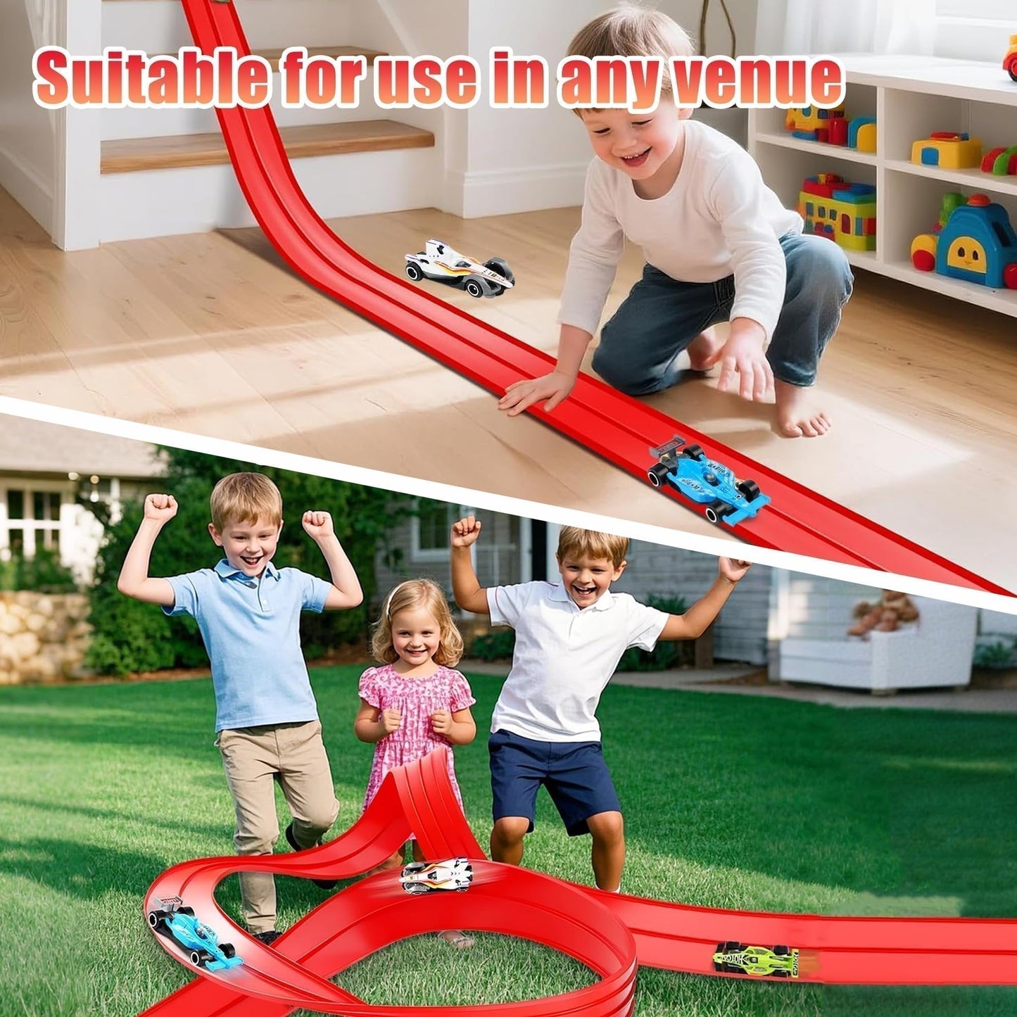 🎁Last Day Promotion 🔥🏎️DIY Children's Alloy Car Suction Cup Race Track