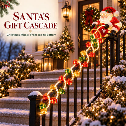 🔥🎅 Santa Magic Gift Cascade Railing Light