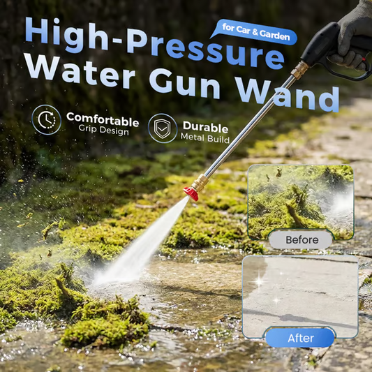 High-pressure water gun – 3 interchangeable nozzles, durable aluminium alloy & powerful ✨