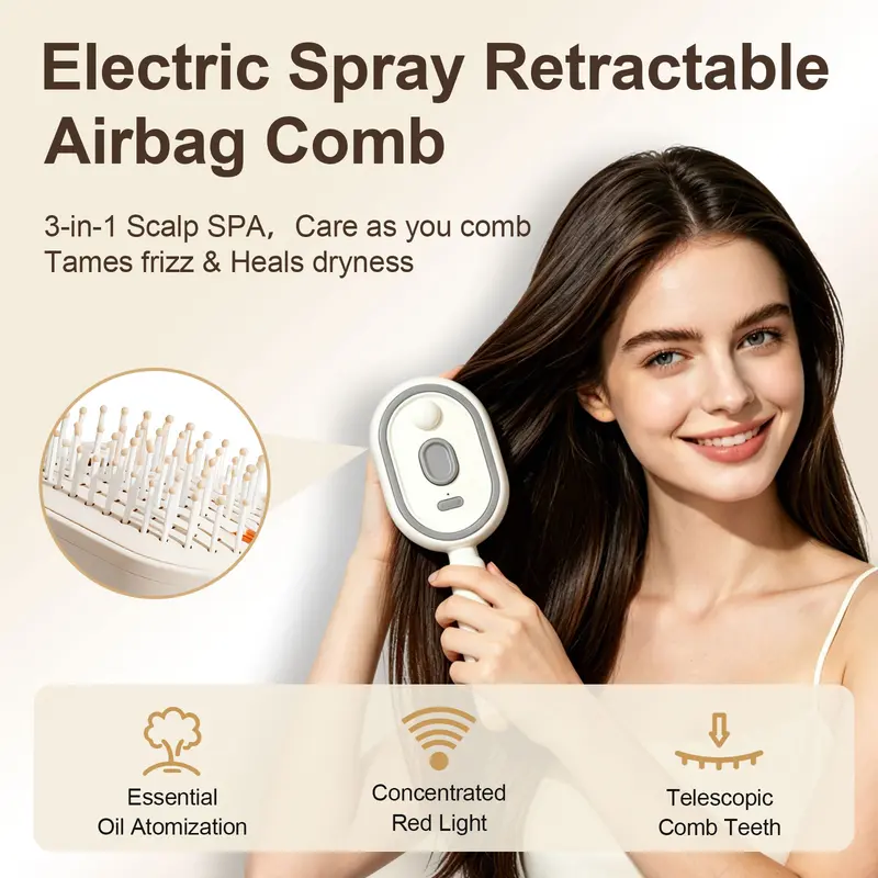 💫SAVE 50% NOW🪮✨Steam Mist Straightening Comb – Easy Salon-Like Hair