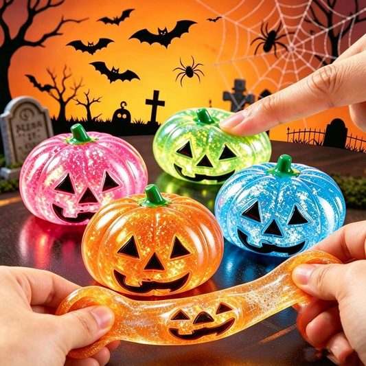 🎃 Halloween Pumpkin Squishy Toy, Slow Rebound Pinch Stress Relief Fidget Ball