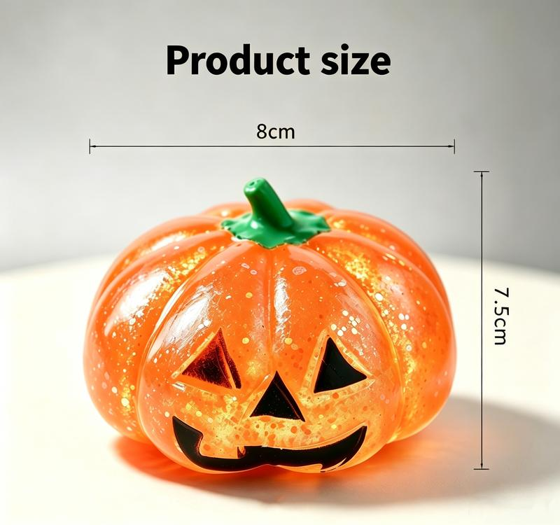 🎃 Halloween Pumpkin Squishy Toy, Slow Rebound Pinch Stress Relief Fidget Ball