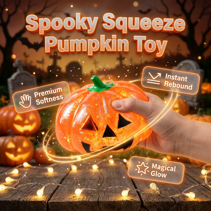 🎃 Halloween Pumpkin Squishy Toy, Slow Rebound Pinch Stress Relief Fidget Ball