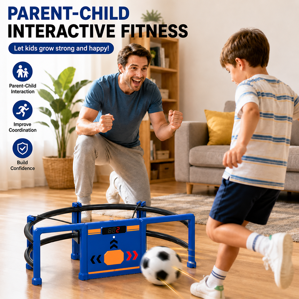 ⚽Soccer Round-About Interactive Soccer Training Game with Auto Scoring, LED Lights & Projector – Indoor & Outdoor Soccer Toy for Kids🌟