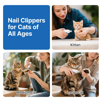Cat Nail Clipper with 4-Size Adjustable Trimming Hole & Hidden Nail File