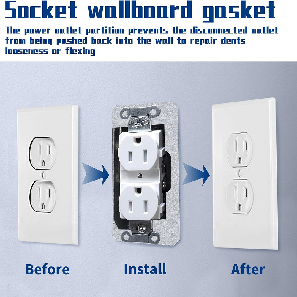 10 Pcs Wall Plate Spacer,Spacers for Electrical Outlets, Metal Flush Fit Device Leveling Plates for Electrical Outlet Repair, Fix Loose Outlets and Electrical Boxes
