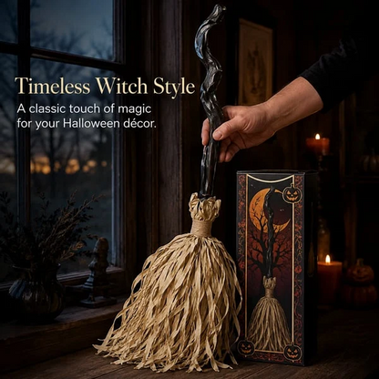 🧙‍♀️🧹Animated Moving Witch Broom with Light & Sound