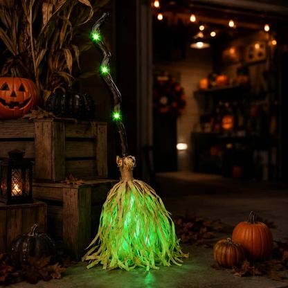🧙‍♀️🧹Animated Moving Witch Broom with Light & Sound