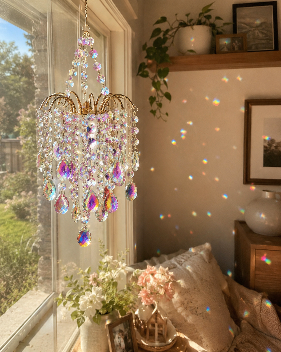 ✨ Rainbow Crystal Sun Catcher – Create Beautiful Light Reflections Anywhere