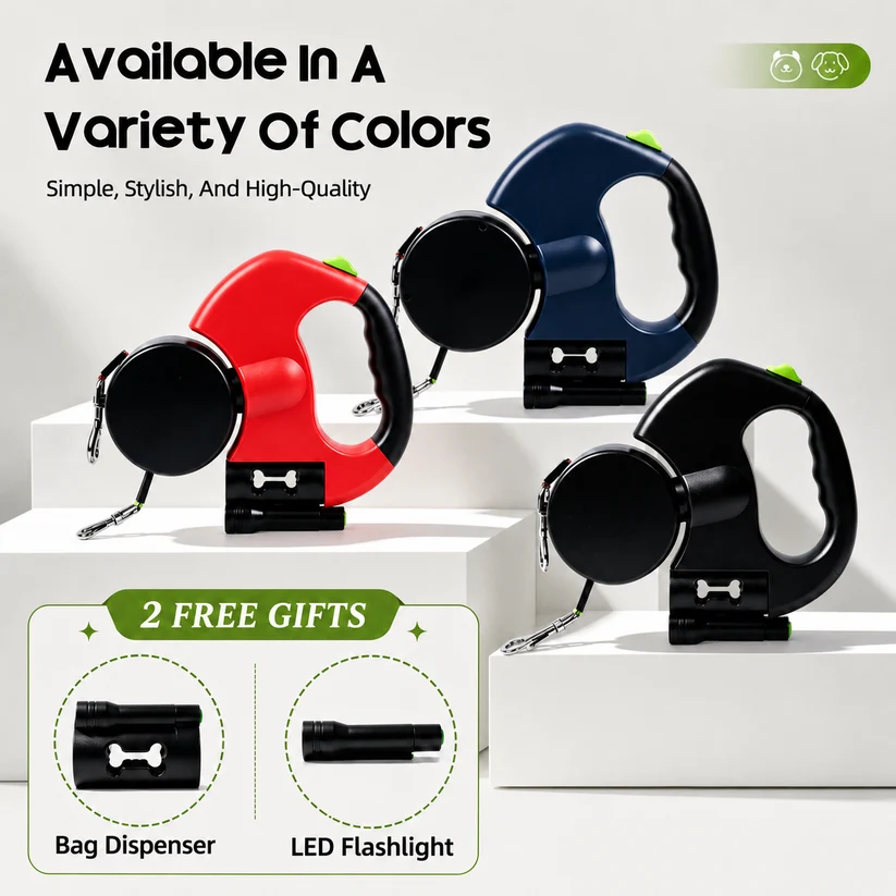 🔥LAST DAY 50% OFF - Dual Retractable Dog Leash for 2 Dogs