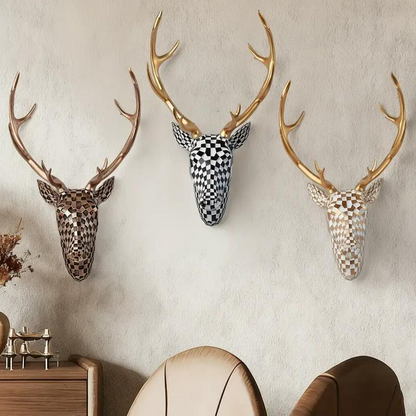🦌 Modern Mosaic Deer Head Wall Art – Colorful Statement Home Decor ✨