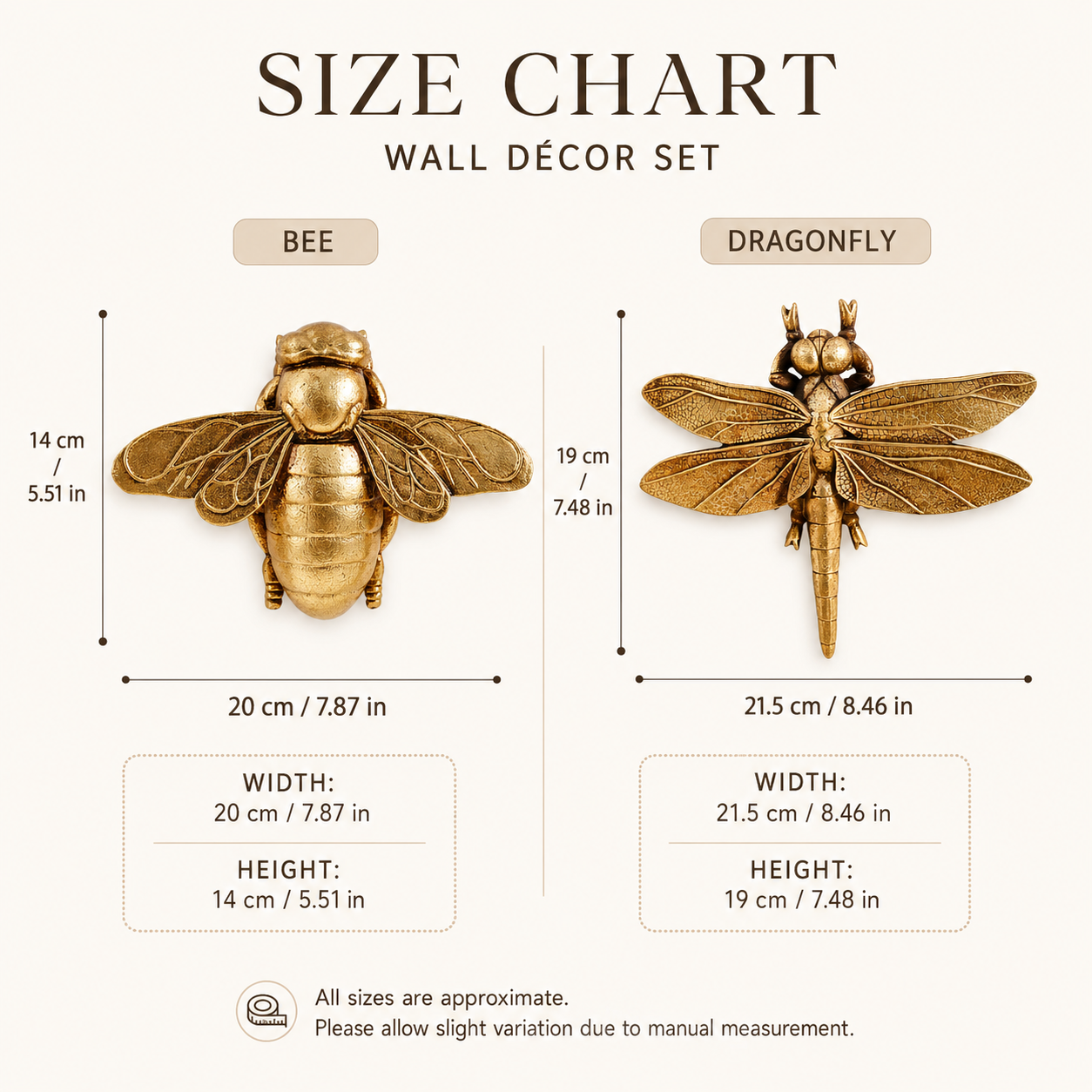 Golden Bee Wall Decor 🐝 – 3D Whimsical Insect Art