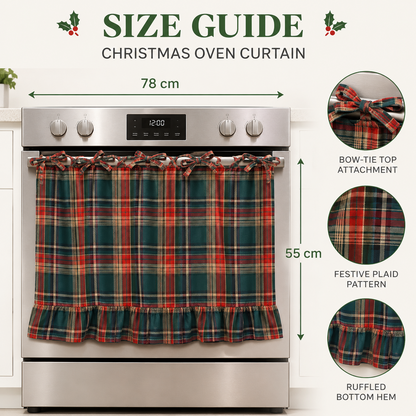 Farmhouse Gingham Stove Curtain 🏡✨ – Ruffled Kitchen Decor