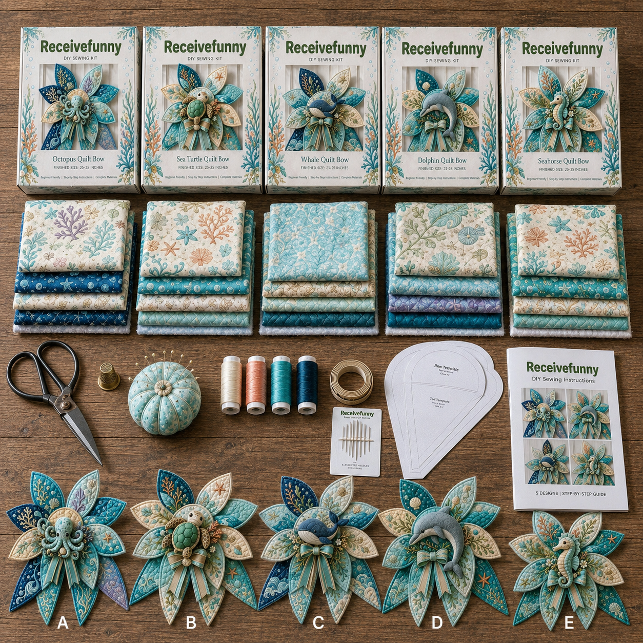 Ocean Adventure Quilted Door Hanging DIY Kit 🌊🐚 – Handmade Coastal Wall Decor