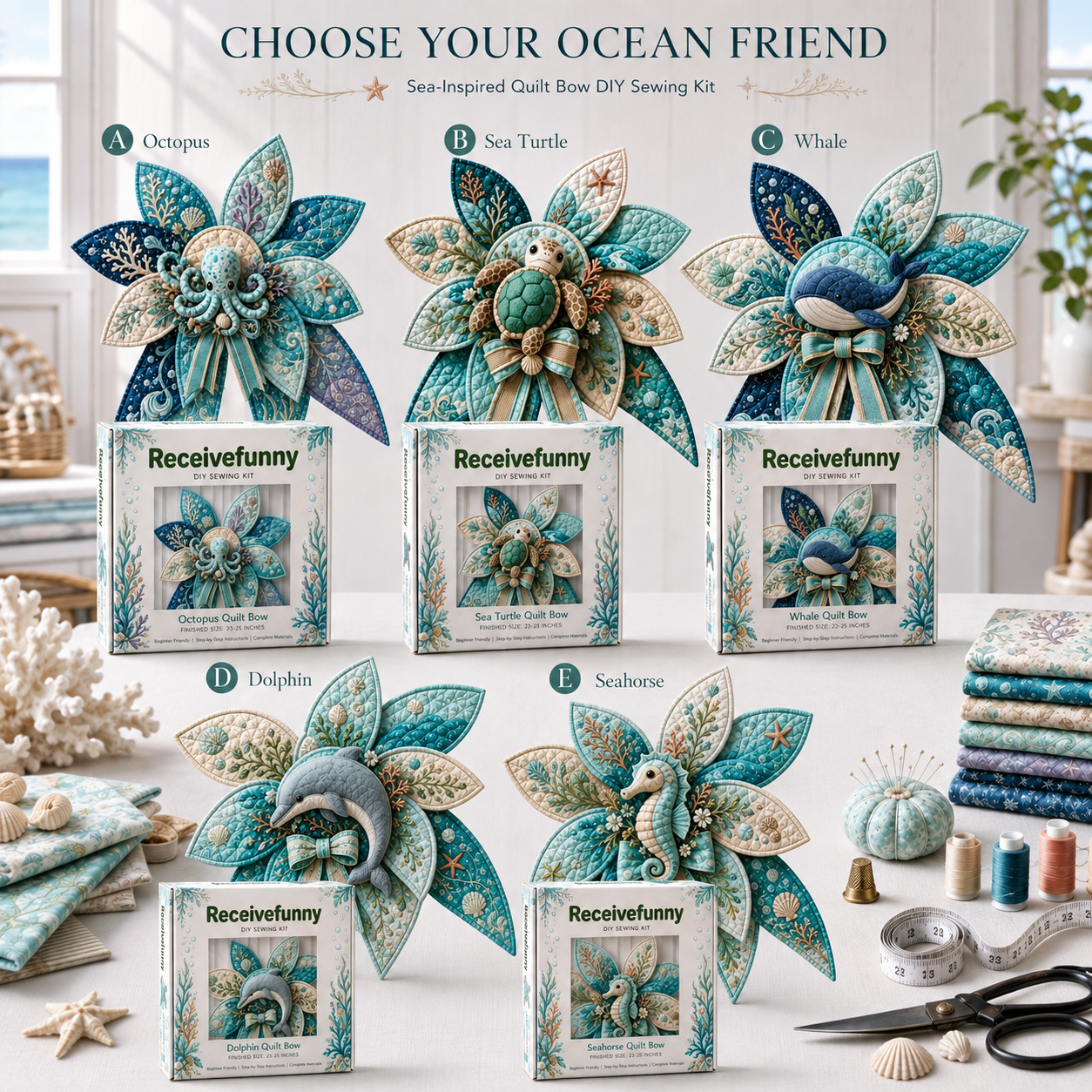 Ocean Adventure Quilted Door Hanging DIY Kit 🌊🐚 – Handmade Coastal Wall Decor
