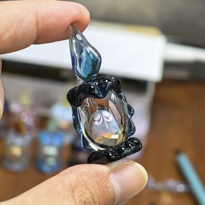 Ghost in a Candle Glass Figurine 👻🕯️ – Handmade Halloween Decor
