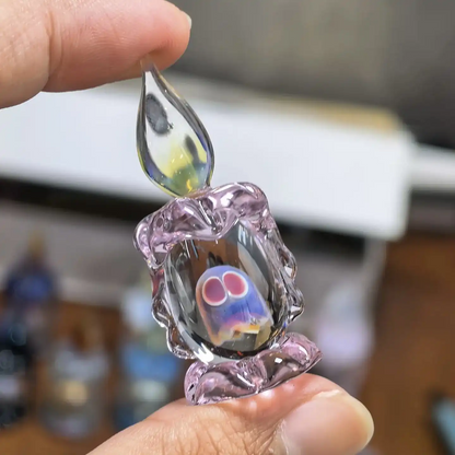 Ghost in a Candle Glass Figurine 👻🕯️ – Handmade Halloween Decor