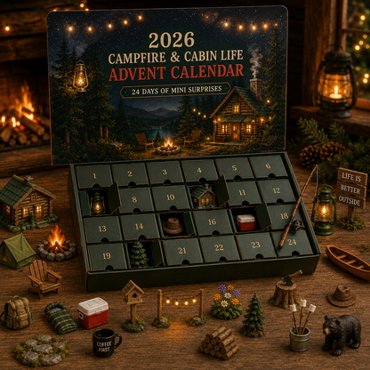 2026 Cozy Cabin Advent Calendar 🏕️🔥 – 24 Days of Campfire Surprises
